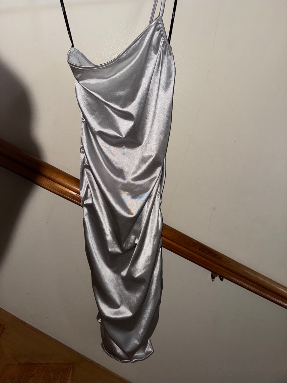 Forever 21 Silver Satin Cowl Midi Dress